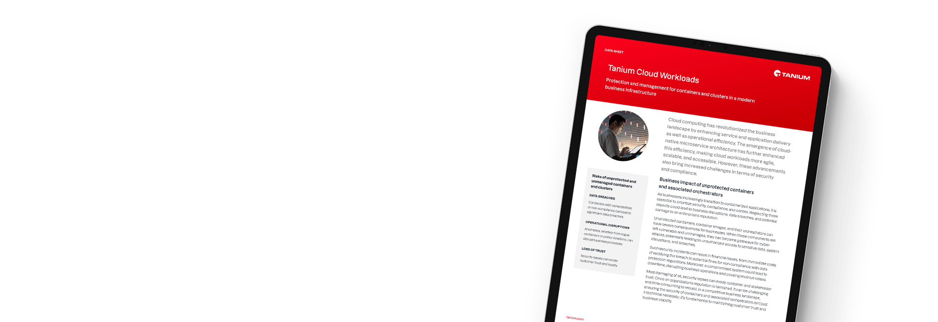 Tanium Cloud Workloads-Datenblatt für Container-Schutz und -Verwaltung
