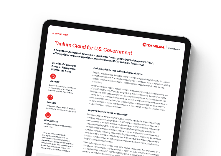 Bild für Mobilgeräte: Tanium Cloud für US-Regierung