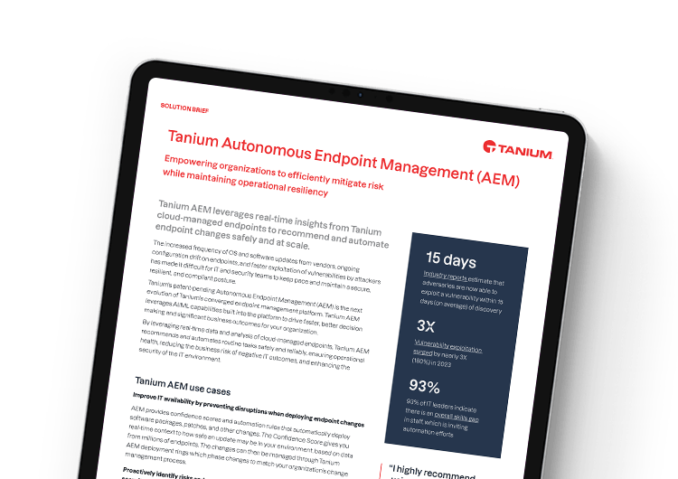 Mobiles Vorschaubild: Tanium Autonomous Endpoint Management – komprimierte Ansicht