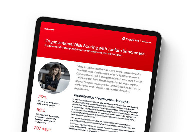 Bild für Mobilgeräte. Tanium Cyber Risk Dashboard Datenblatt