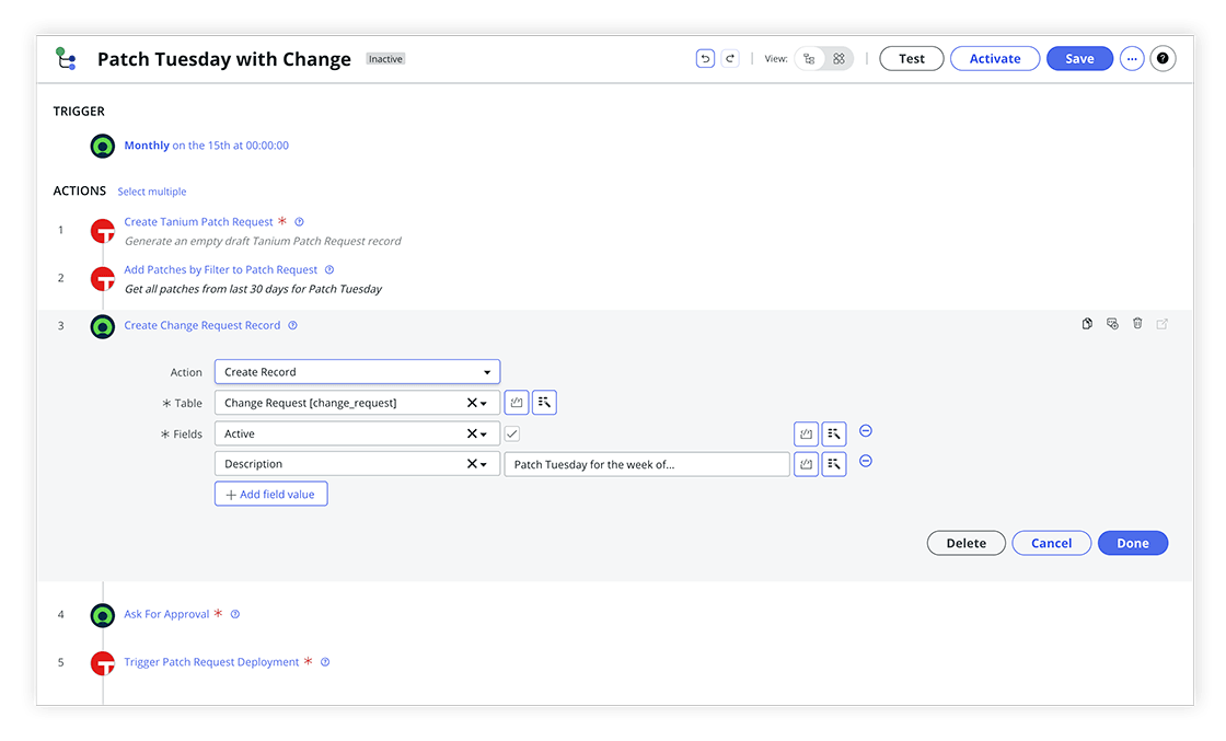 Tanium Patch-Management für ServiceNow