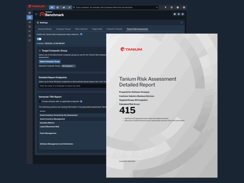 Abbildung 1: Titelseite des „Tanium Benchmark“ und der „Tanium Risk Assessment“