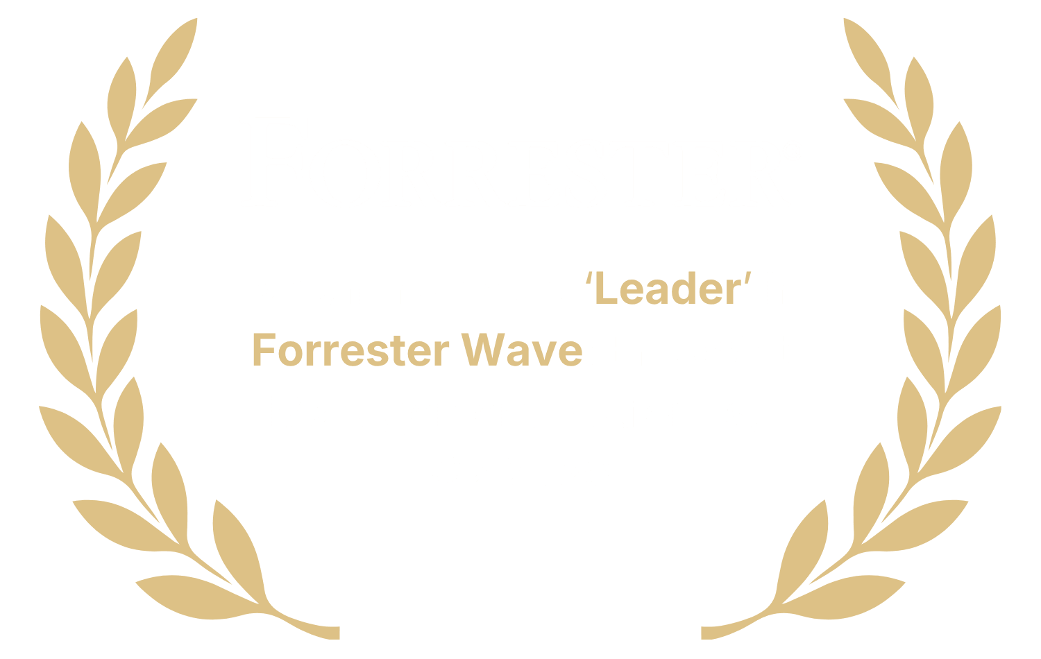 Forrester Recognition weißes Logo