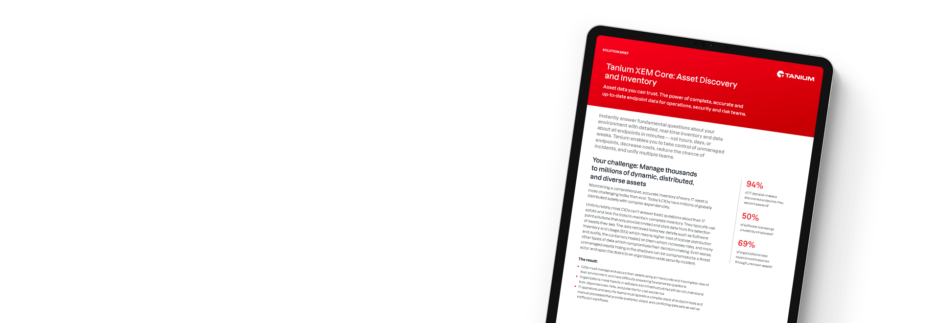 Tanium XEM Core Asset-Erkennung und -Inventarisierung – Datenblatt