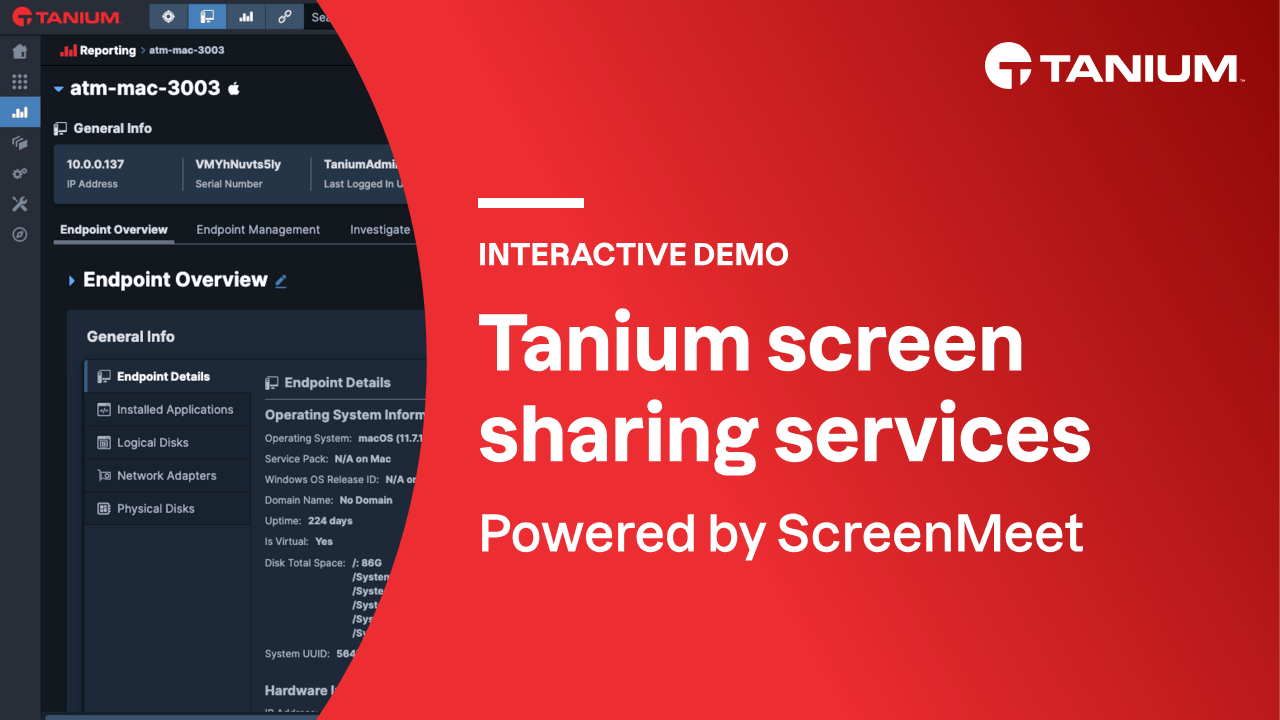 Tanium Screenmeet Demo-Screenshot