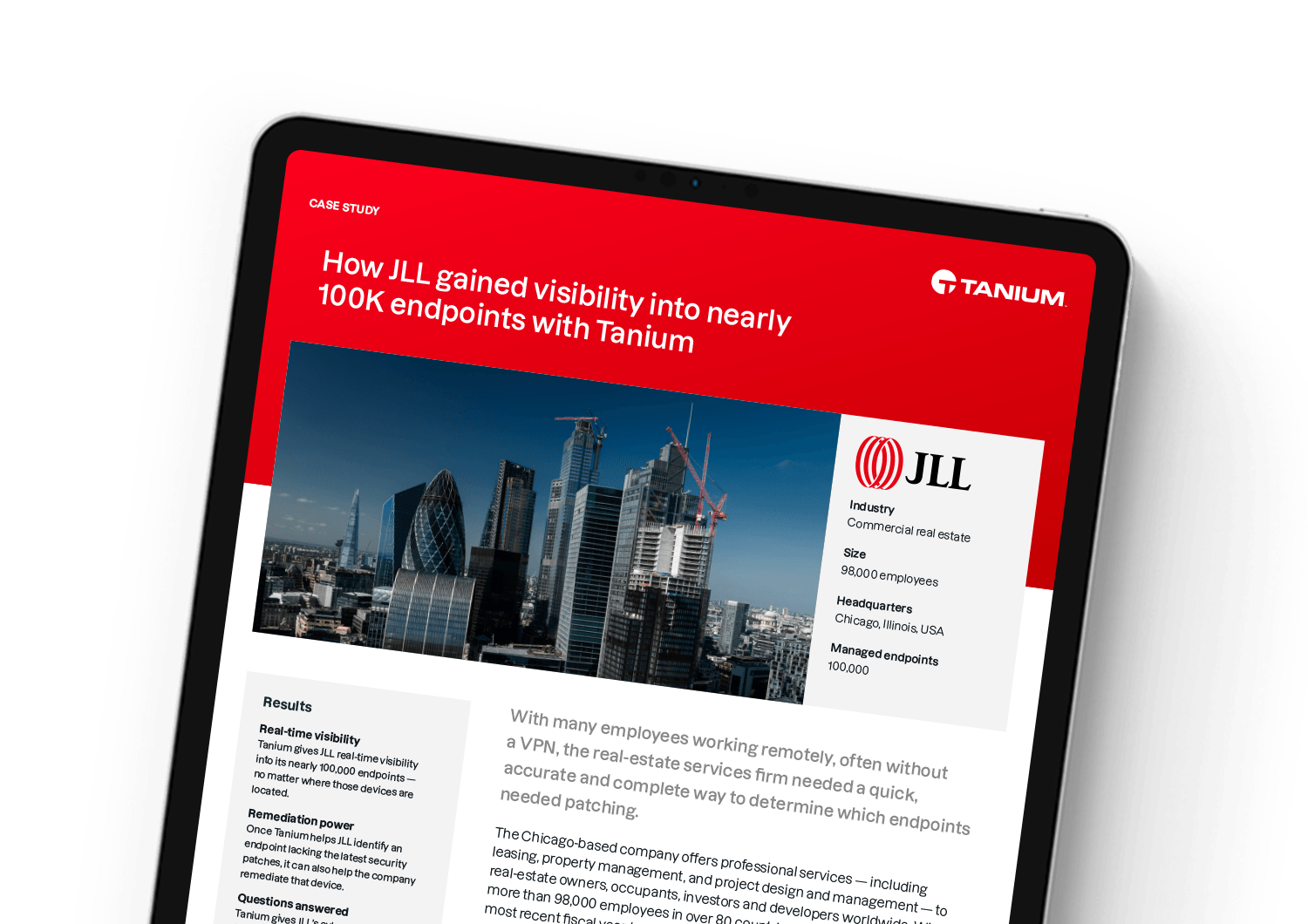 Wie JLL mit Tanium Einblick in nahezu 100.000 Endpunkte gewann