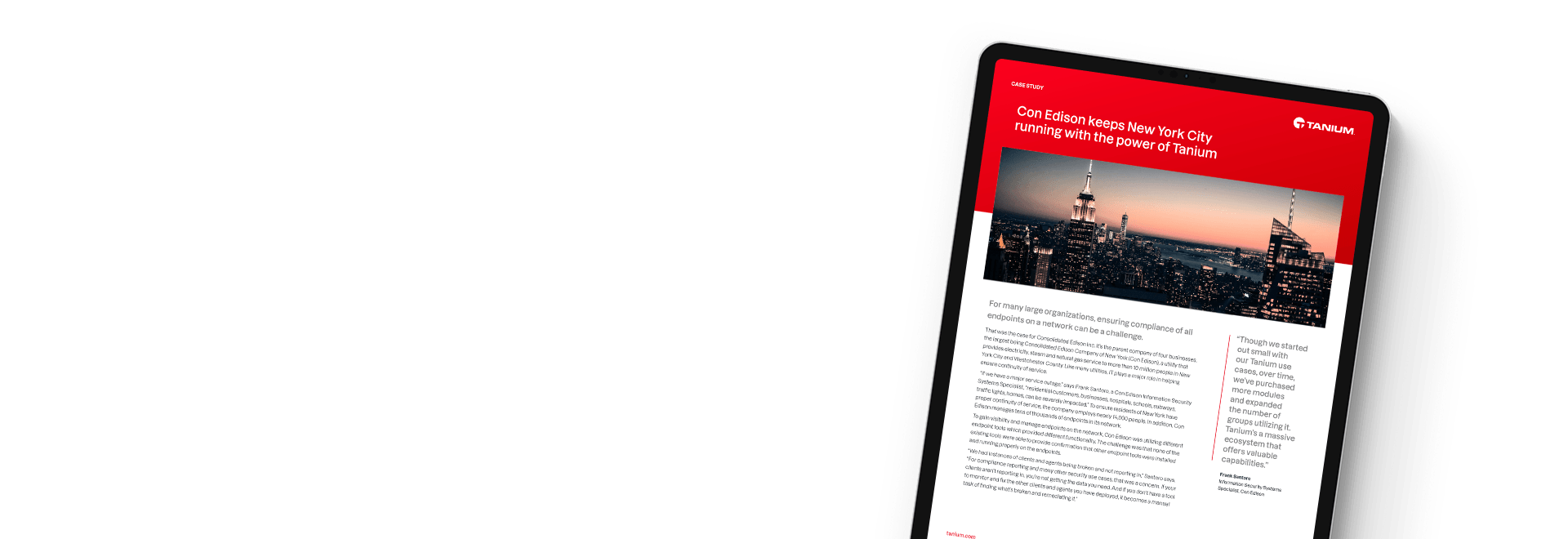 Tablet mit der Con Edison New York City Fallstudie
