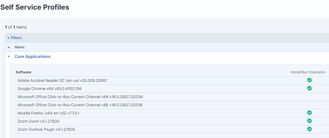 Screenshot des Statusberichts der Tanium-Konsole