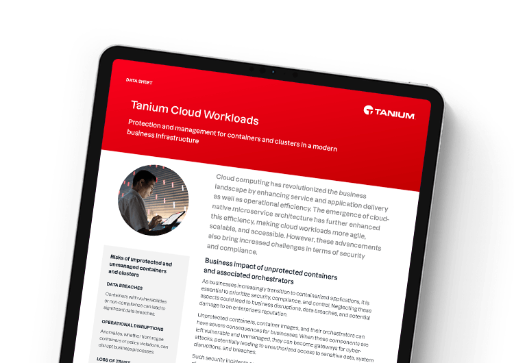 Mobiles Hauptbild: Tanium Cloud Workloads Datenblatt